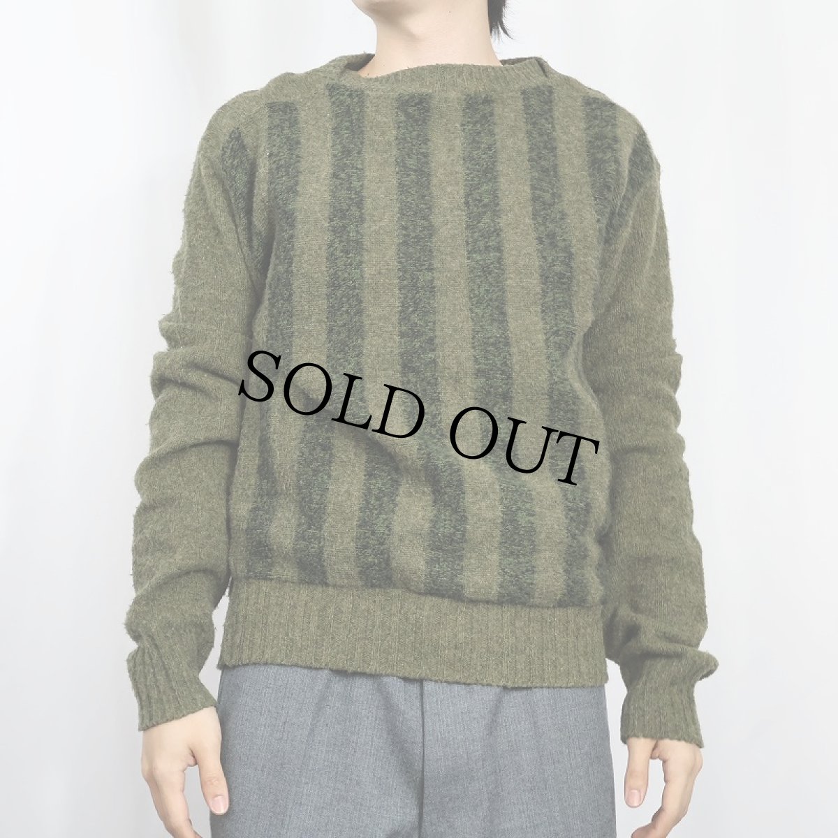 画像2: 60's McGREGOR USA製 ストライプ柄 ウール×アクリルニットセーター SIZE42 (2)