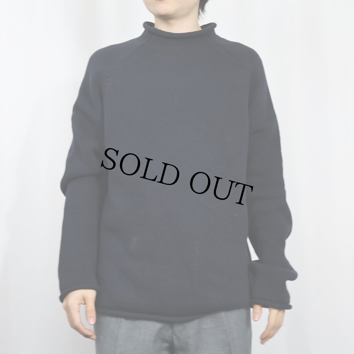 画像2: J.CREW ロールネック コットンニットセーター NAVY M (2)