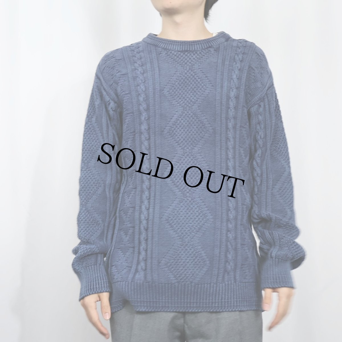 画像3: TBS QUALITY インディゴコットンニットセーター NAVY M (3)