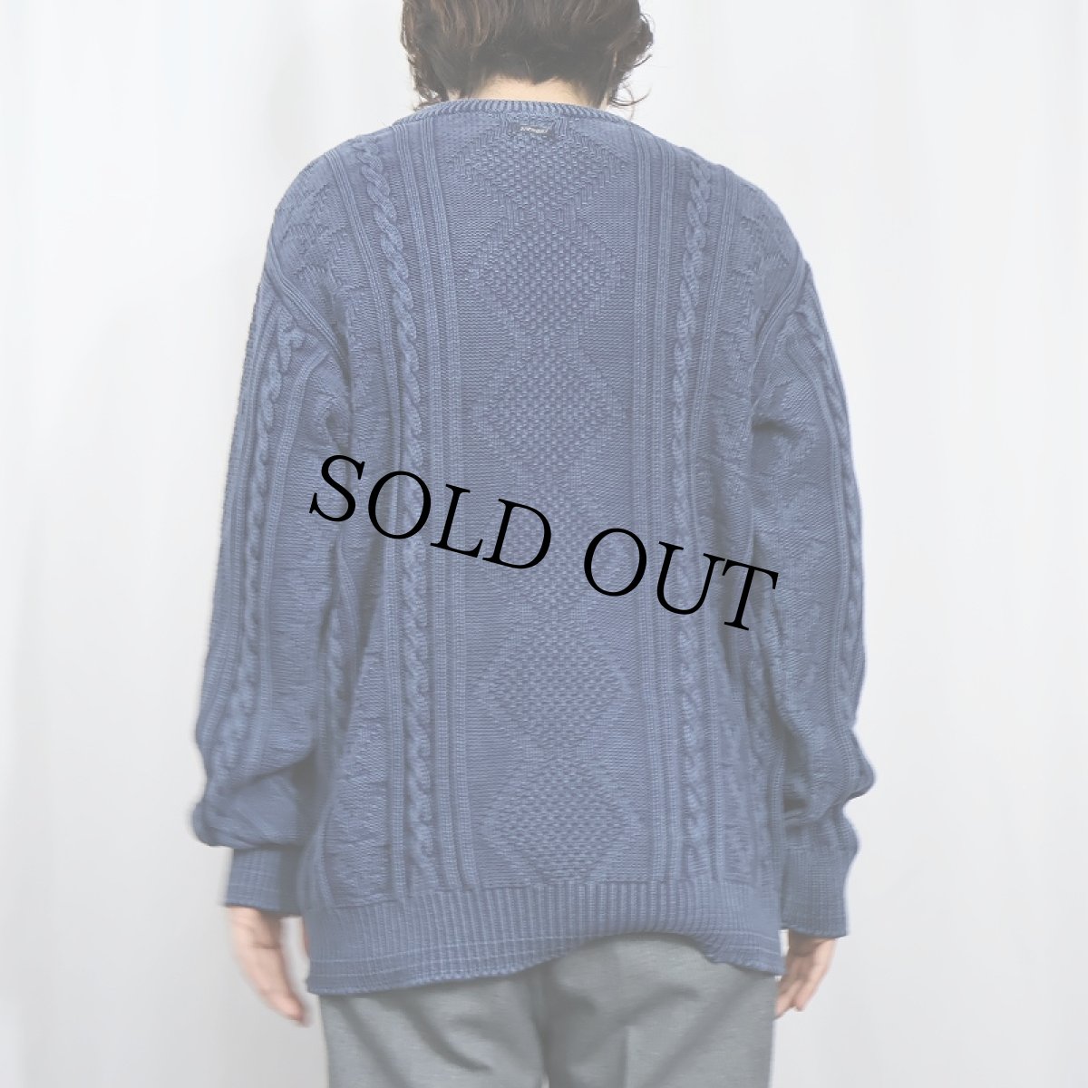 画像4: TBS QUALITY インディゴコットンニットセーター NAVY M (4)