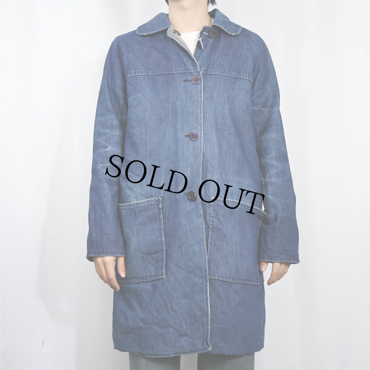 画像3: 70's〜 Pioneer Wear ヒッコリーストライプ柄 リバーシブルデニムジャケット SIZE16 (3)