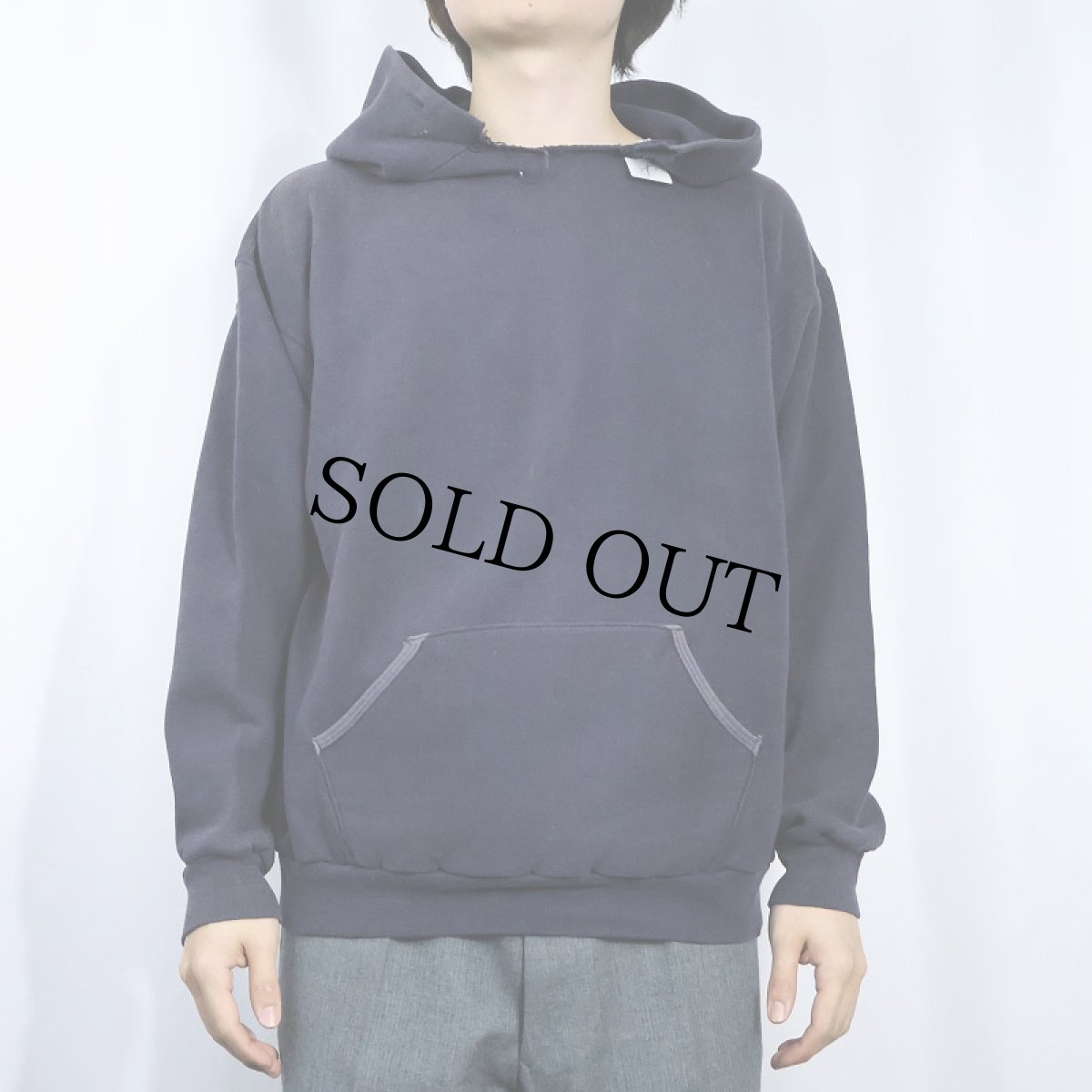 画像2: 80〜90's 無地スウェットフーディー NAVY (2)