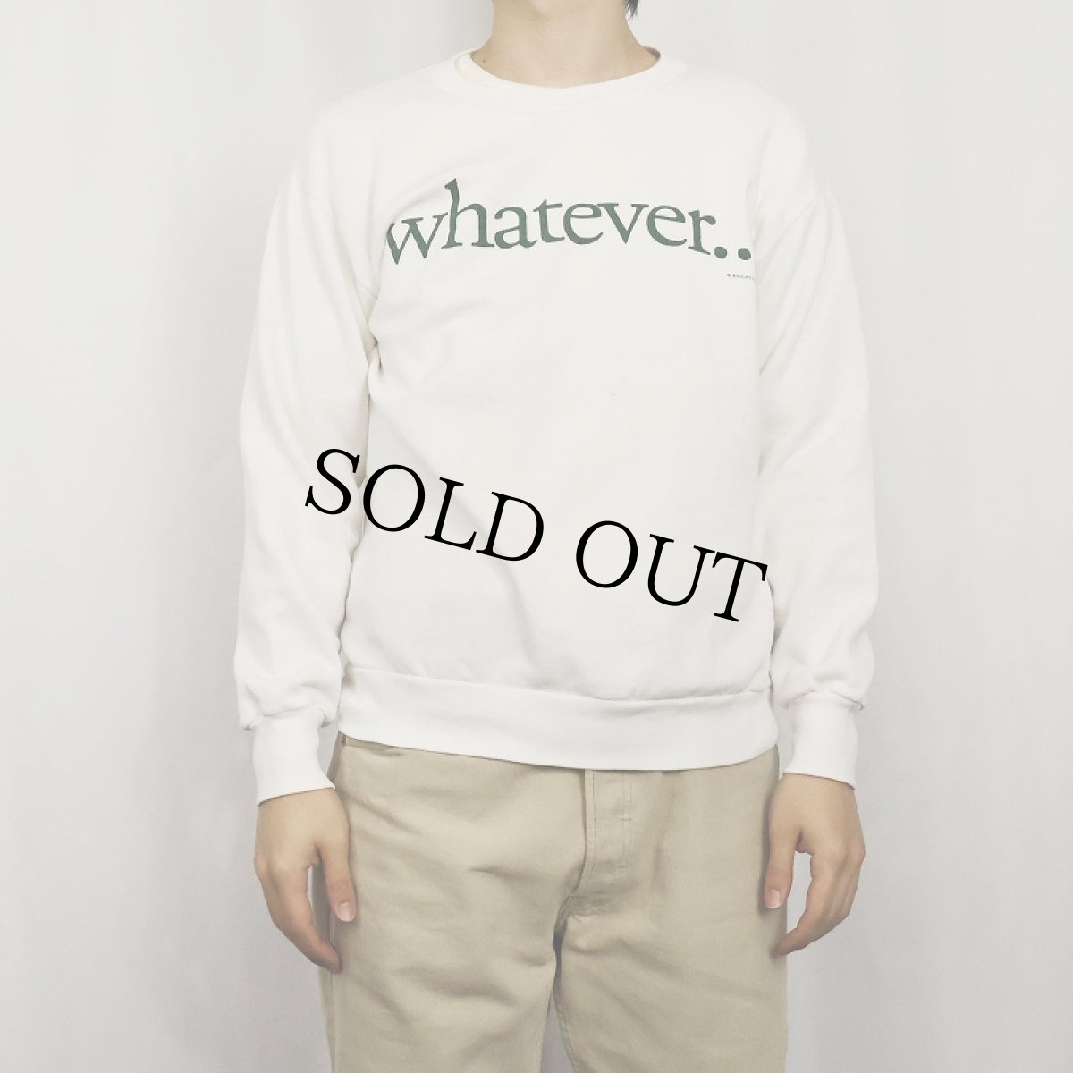 画像2: 80's USA製 "whatever..." プリントスウェット M (2)