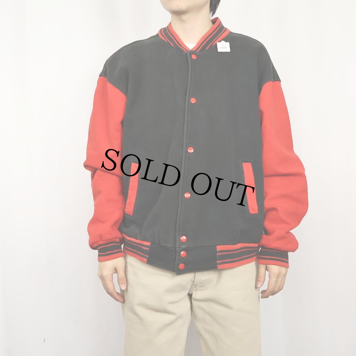 画像2: 〜2000's FRUIT OF THE LOOM スウェットスタジャン BLACK XL (2)