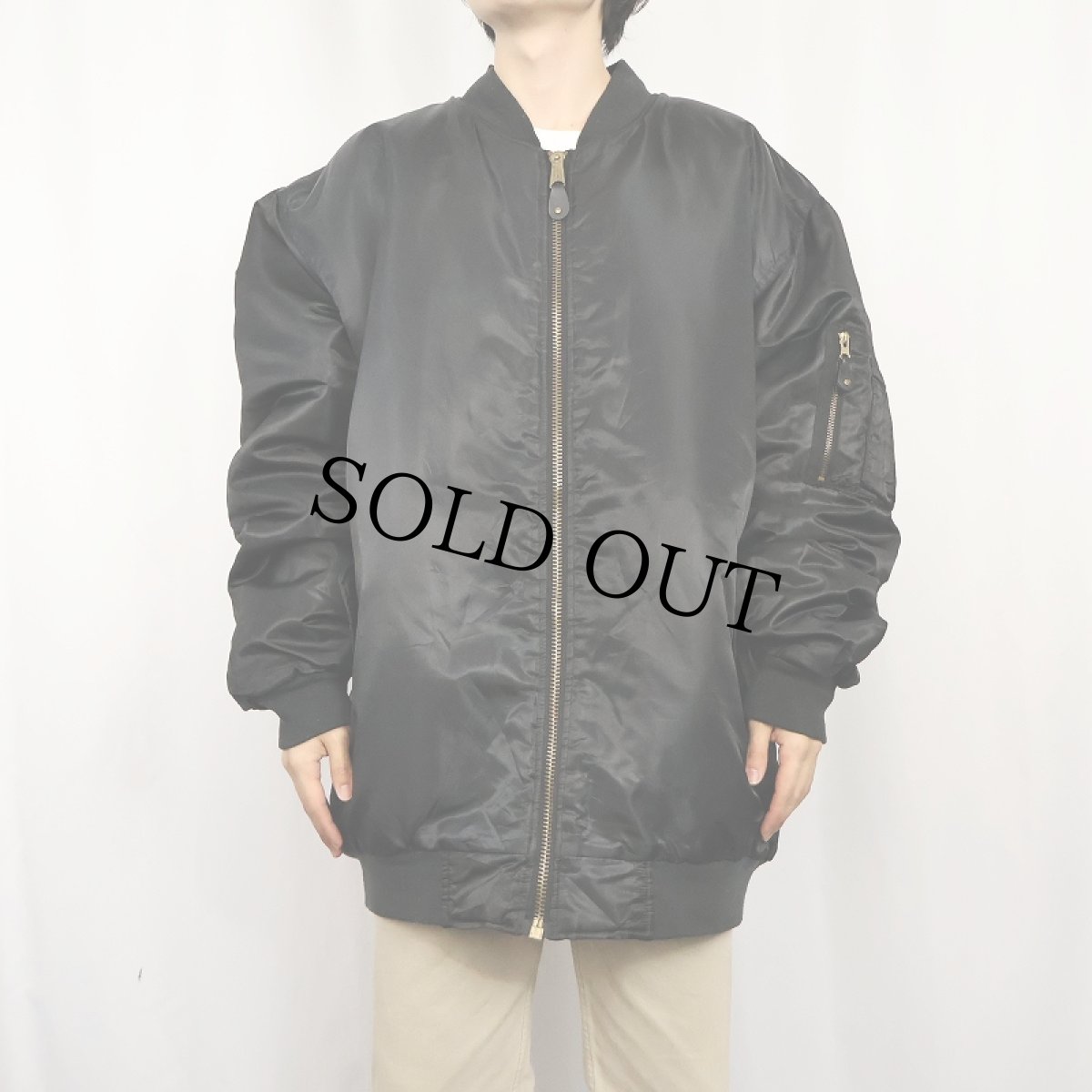 画像3: 民間品 Noiz "MA-1 TYPE" フライトジャケット BLACK XL (3)