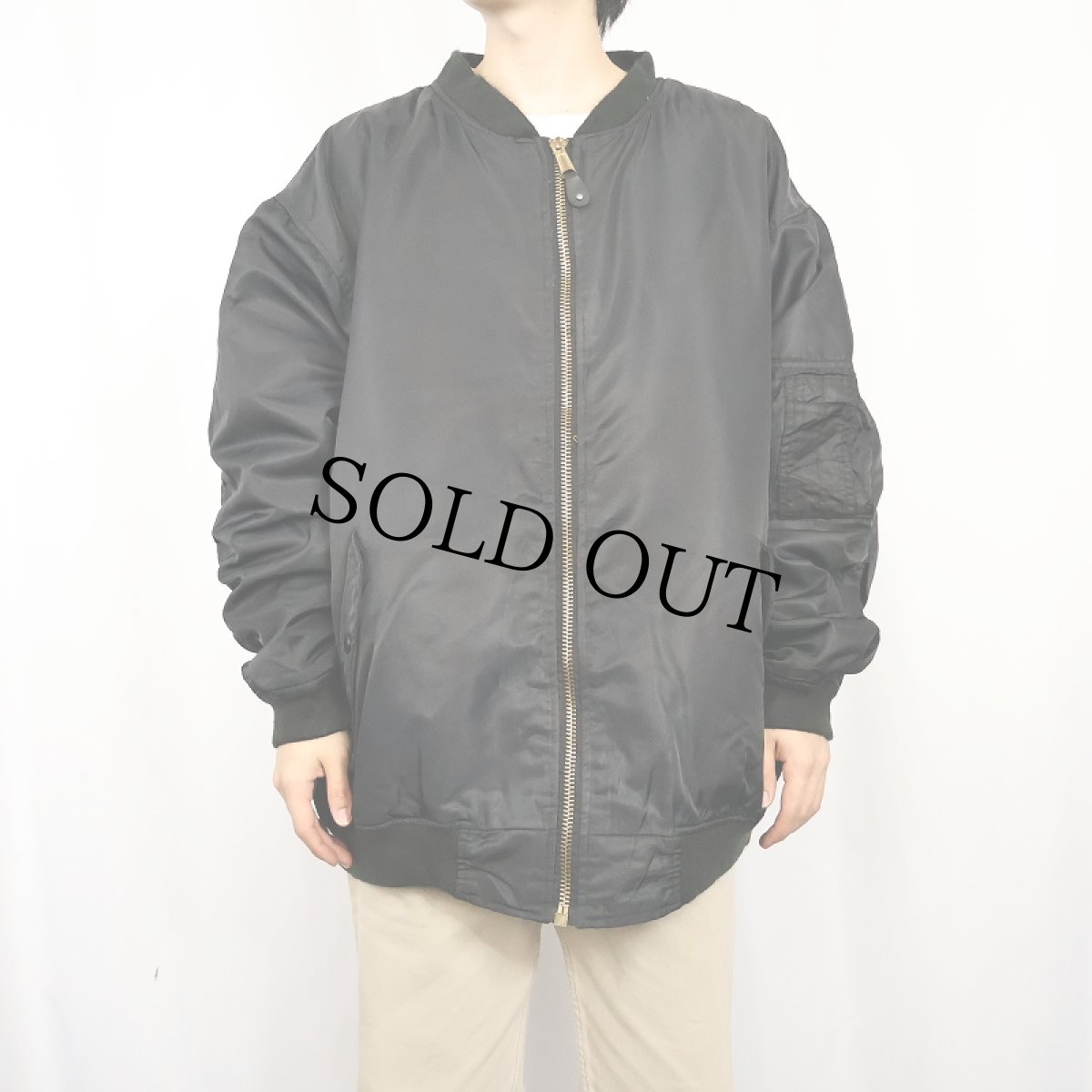 画像4: 民間品 K SPORTS "MA-1 TYPE" フライトジャケット BLACK 3XL (4)