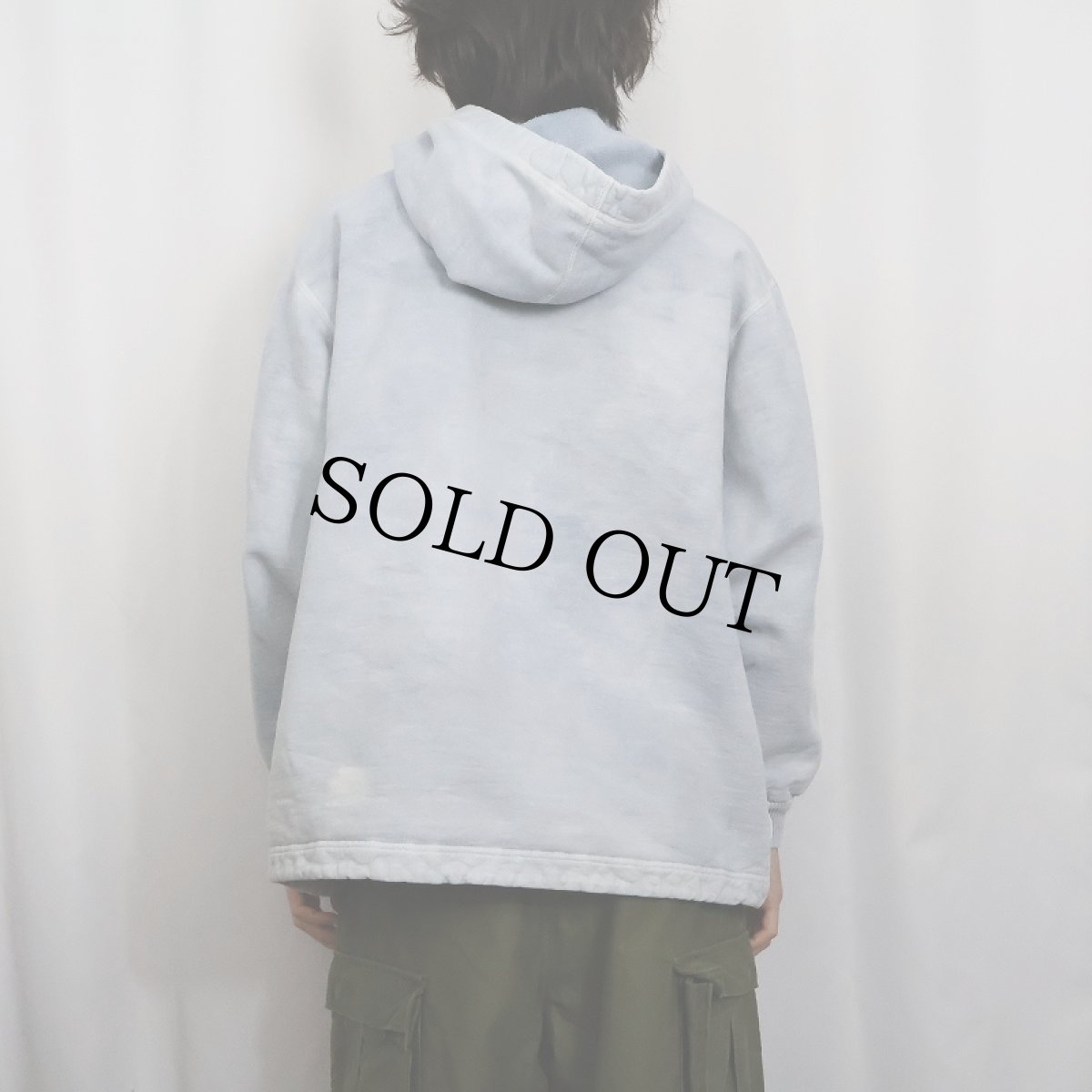 画像3: 90's NON-FICTION CANADA製 ヘンリーネック フェードスウェットフーディー M (3)