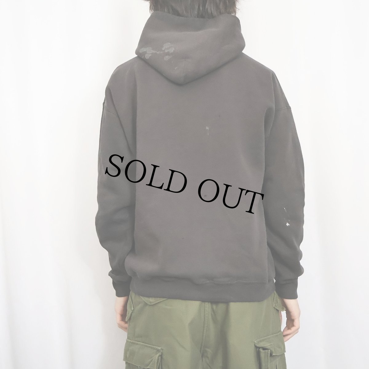 画像3: 90's RIDERS USA製 無地スウェットフーディー BLACK L (3)