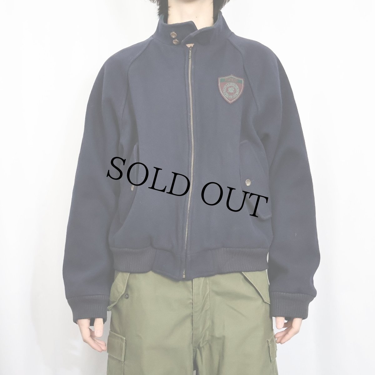 画像4: POLO Ralph Lauren パッチ付き メルトンウールジャケット NAVY M (4)