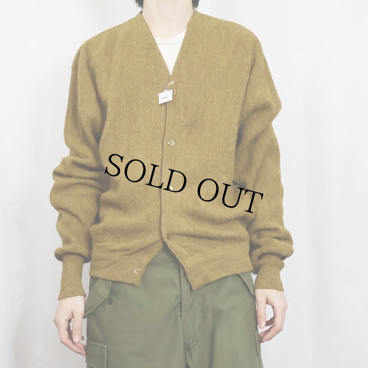 画像2: 60's VARSITY SHOP アルパカニットカーディガン L (2)