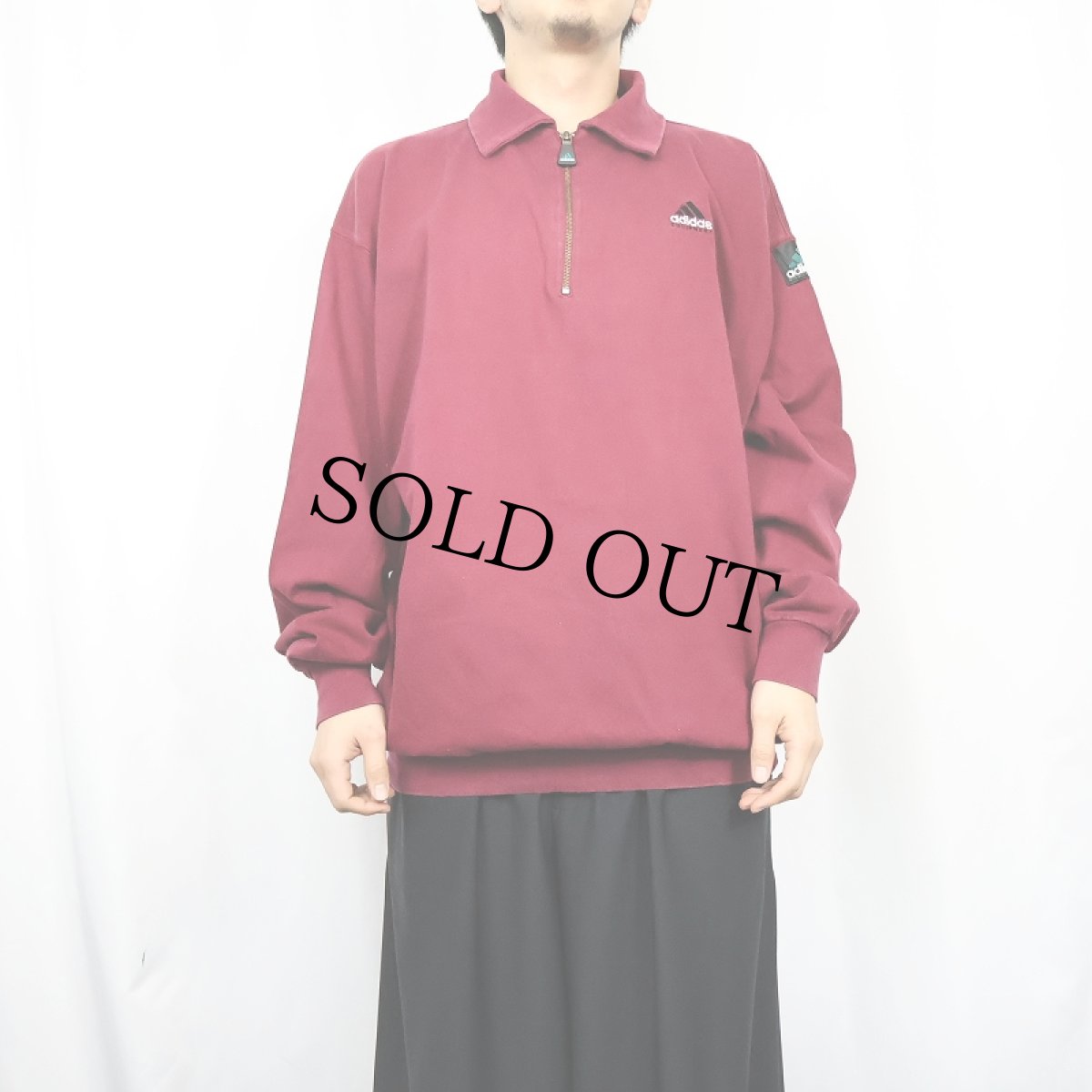 画像2: 90〜2000's adidas EQUIPMENT ロゴ刺繍 ハーフジップスウェット XL (2)