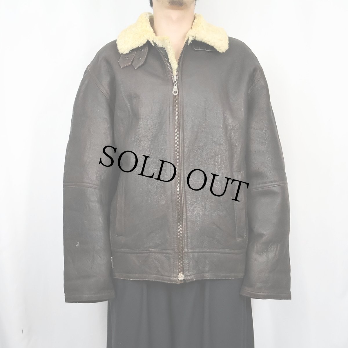 画像2: CANADIAN NATURE B-3 TYPE ムートンフライトジャケット SIZE40 (2)