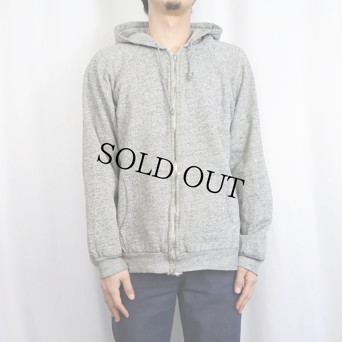 画像2: 80's BIG YANK 裏サーマル スウェットジップパーカー XL (2)