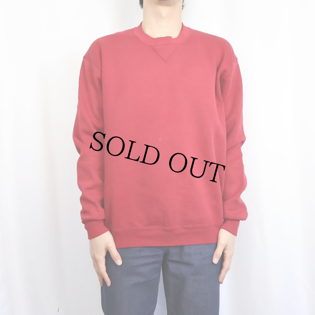 画像3: 90's RUSSELL ATHELETIC USA製 前V 無地スウェット L (3)