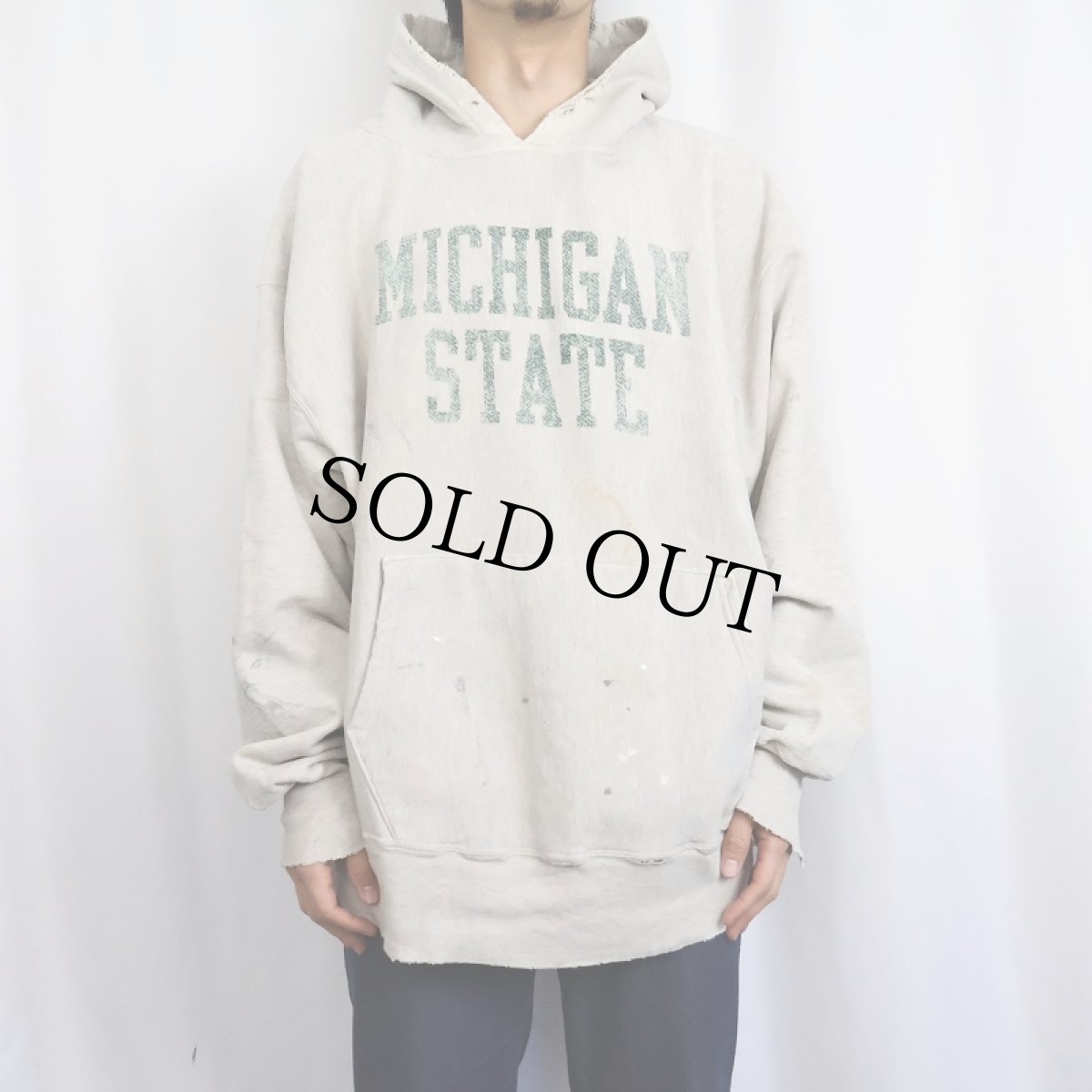 画像3: Champion REVERSE WEAVE "MICHIGAN STATE" スウェットフーディー XXL (3)