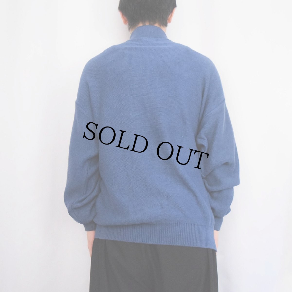 画像3: 90's LANDS'END USA製 ヘンリーネック コットンニットセーター M (3)