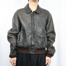 画像2: 〜90's Schott "A-2 TYPE" レザーフライトジャケット SIZE46 REG (2)