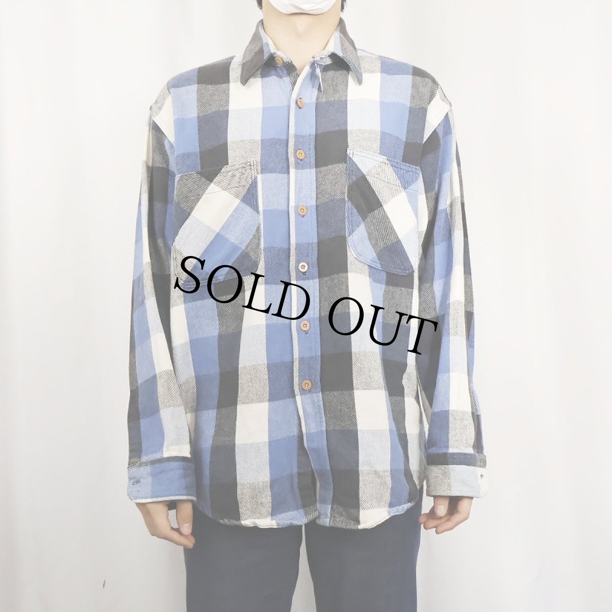 画像3: 80's BIGMAC USA製 ブロックチェック柄 ヘビーネルシャツ L REGULAR (3)