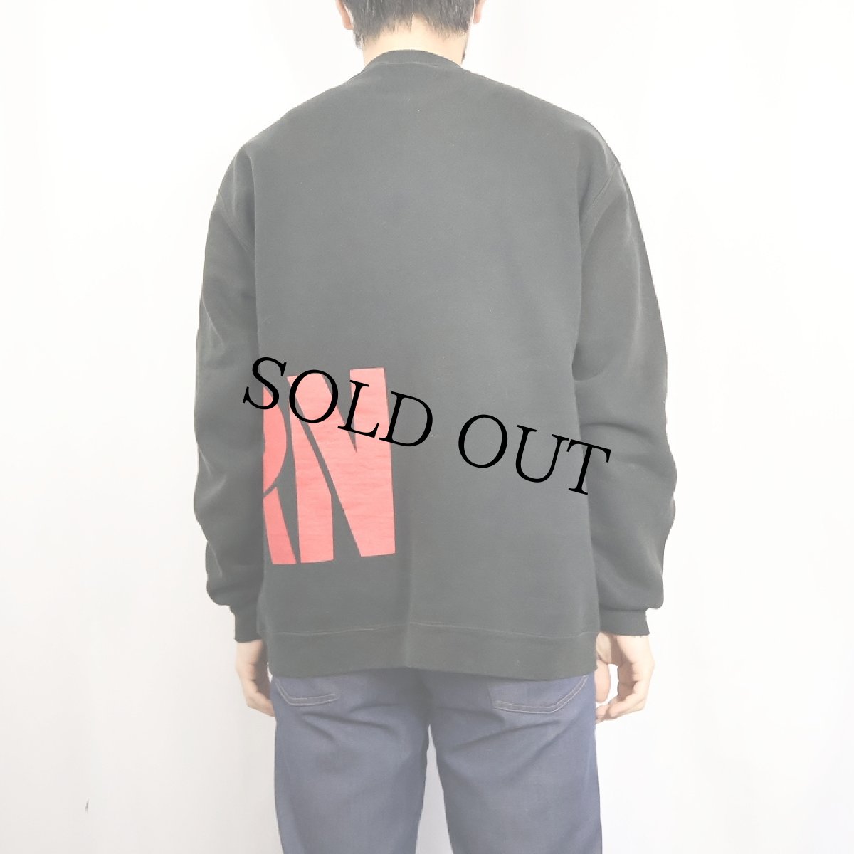 画像4: 80's RUSSELL ATHLETIC USA製 前V "ELKHORN" 巻プリントスウェット BLACK XL (4)