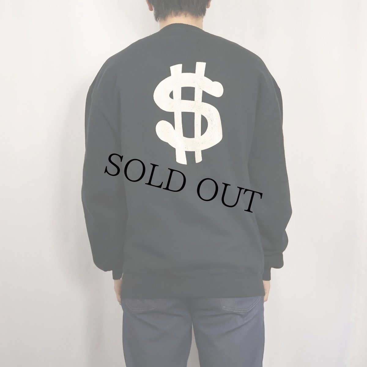 画像3: 90's RUSSELL ATHLETIC USA製 "＄" バックプリントスウェット BLACK L (3)