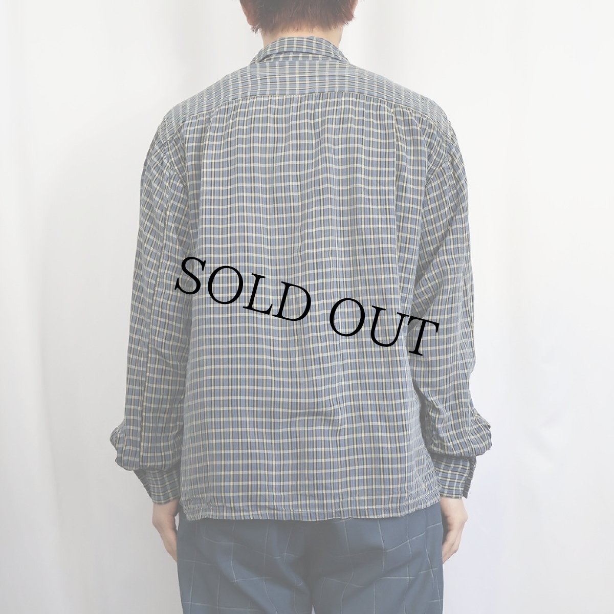 画像3: 60's Town Topic チェック柄 オープンカラーシャツ L (3)