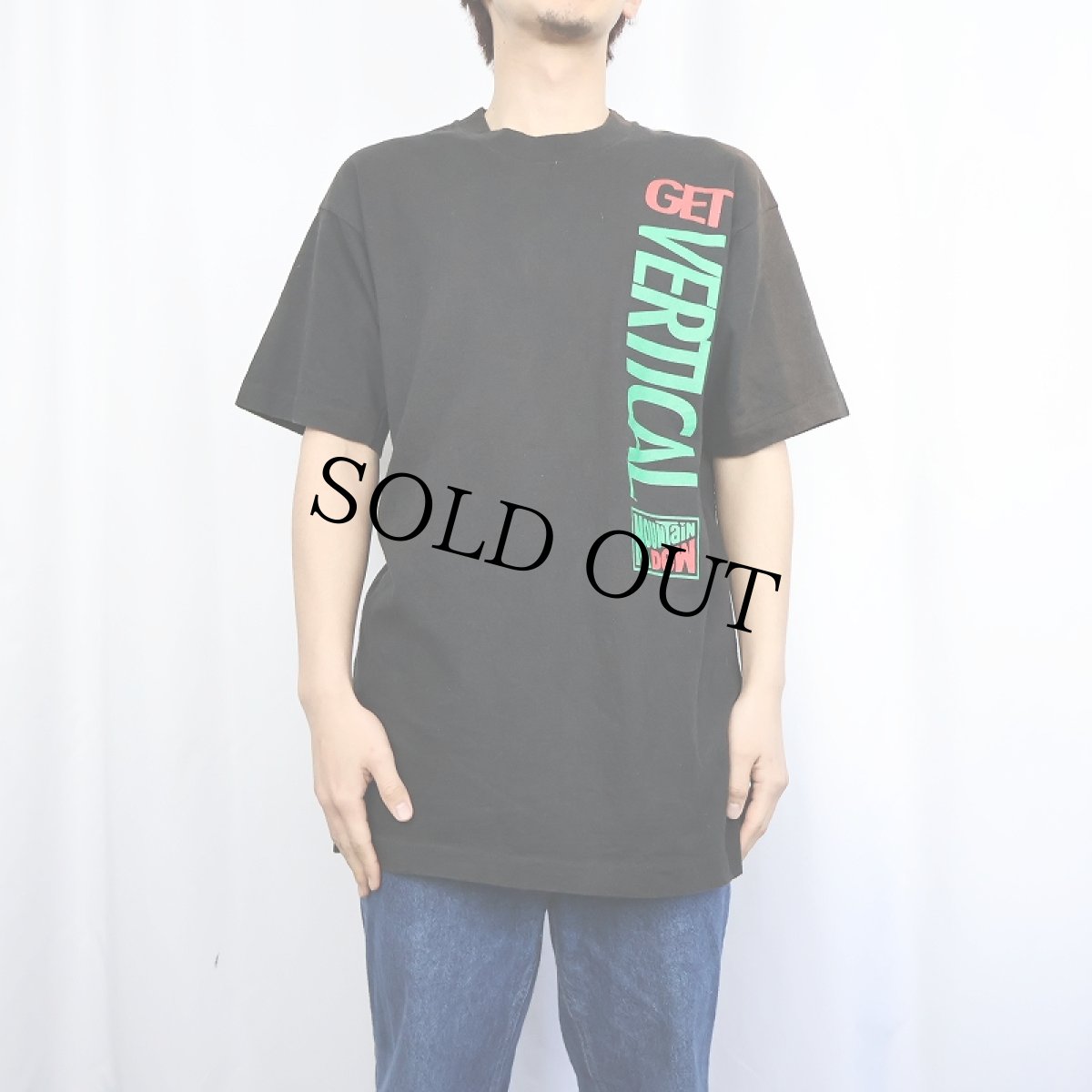 画像2: 90's MOUNTAIN DEW USA製 "GET VERTICAL" 飲料メーカープリントTシャツ BLACK L (2)
