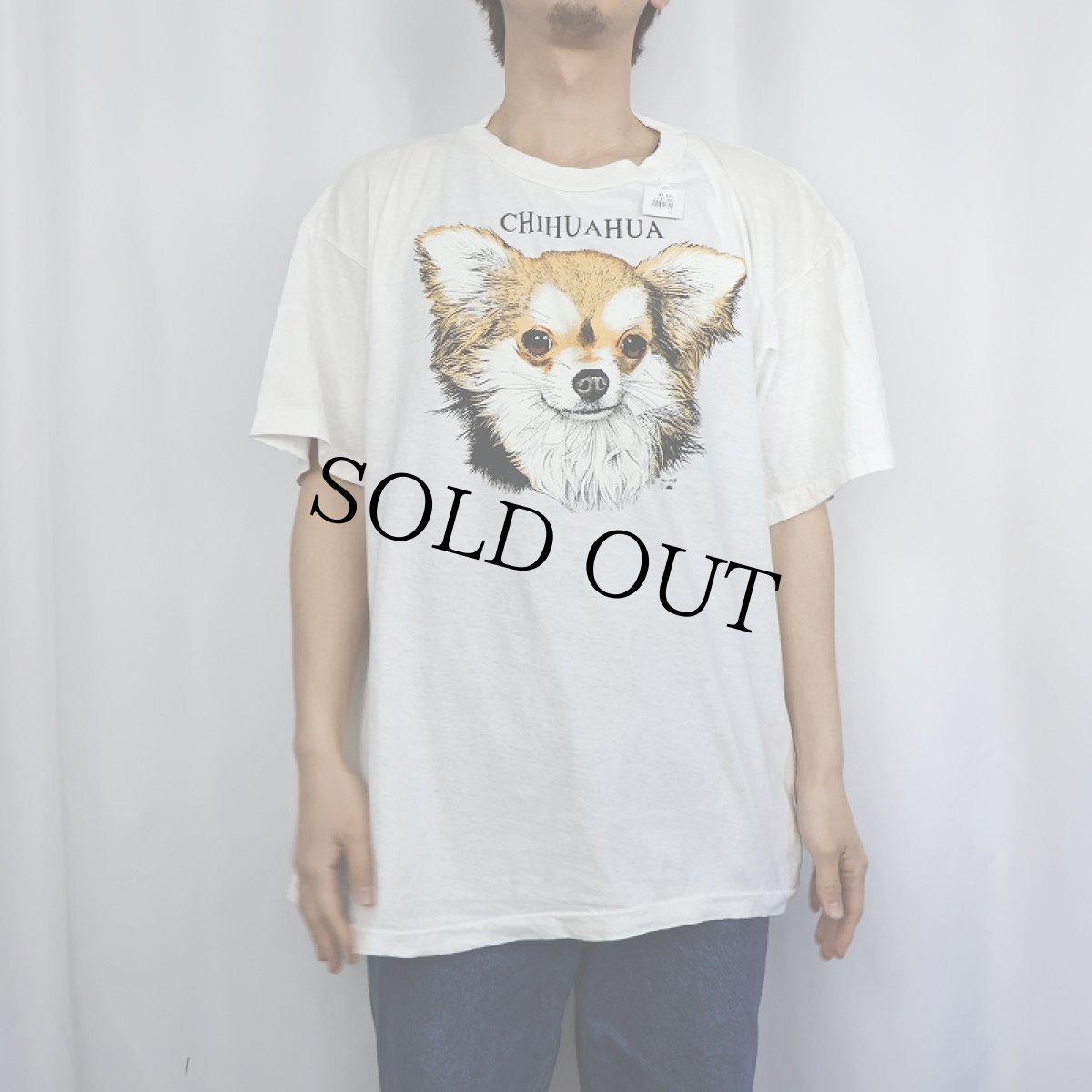 画像2: 90's "CHIHUAHUA" 犬プリントTシャツ XXL (2)