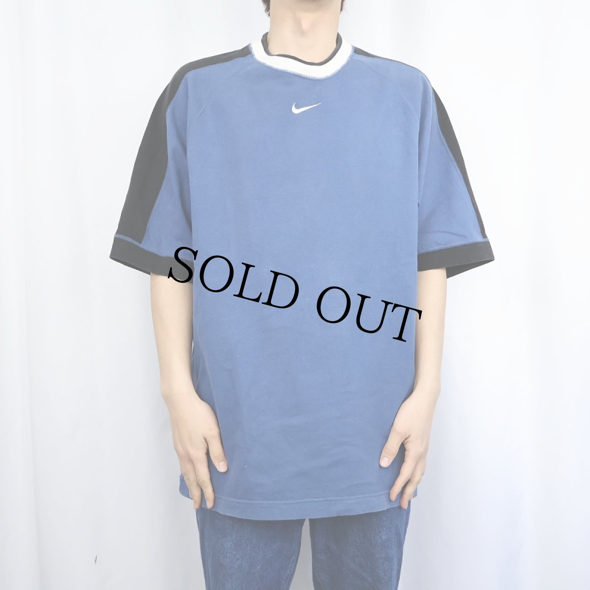 画像2: NIKE サイドライン ロゴ刺繍 ラグランTシャツ M (2)