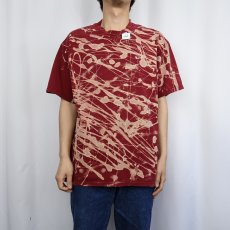 画像2: NIKE ロゴ刺繍 ブリーチデザイン Tシャツ L (2)