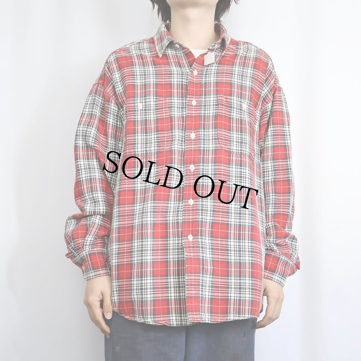 画像2: 90's GAP チェック柄 ヘビーネルシャツ XL (2)