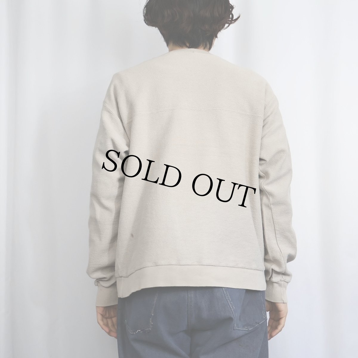 画像3: 90's Patagonia 前V 鹿の子 無地スウェット L (3)