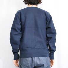 画像3: 90's Champion REVERSE WEAVE ロゴ刺繍 スウェット NAVY M (3)