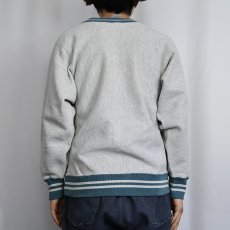 画像3: 90's Champion REVERSE WEAVE USA製 ロゴ刺繍 ボーダーリブスウェット M (3)