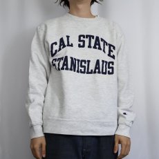 画像2: 80〜90's Champion USA製 青刺繍タグ 後期 前V "CAL STATE STANISLAUS" プリントスウェット XL (2)