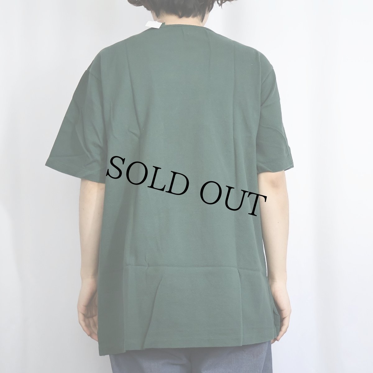 画像4: 【SALE】 90's J.CREW USA製 鹿の子無地Tシャツ GREEN DEADSTOCK XL (4)