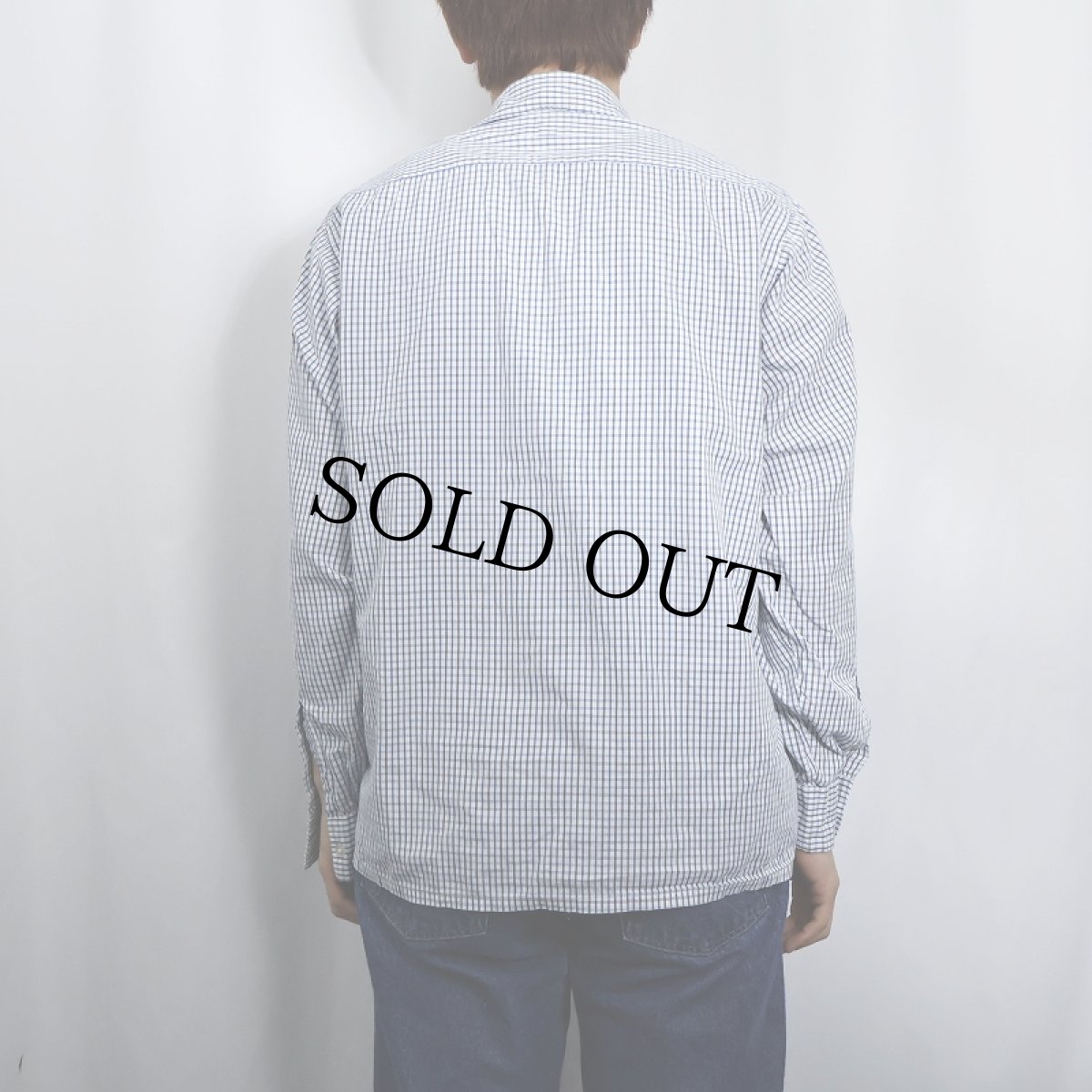 画像3: 60's Hathaway チェック柄 コットンオープンカラーシャツ M (3)