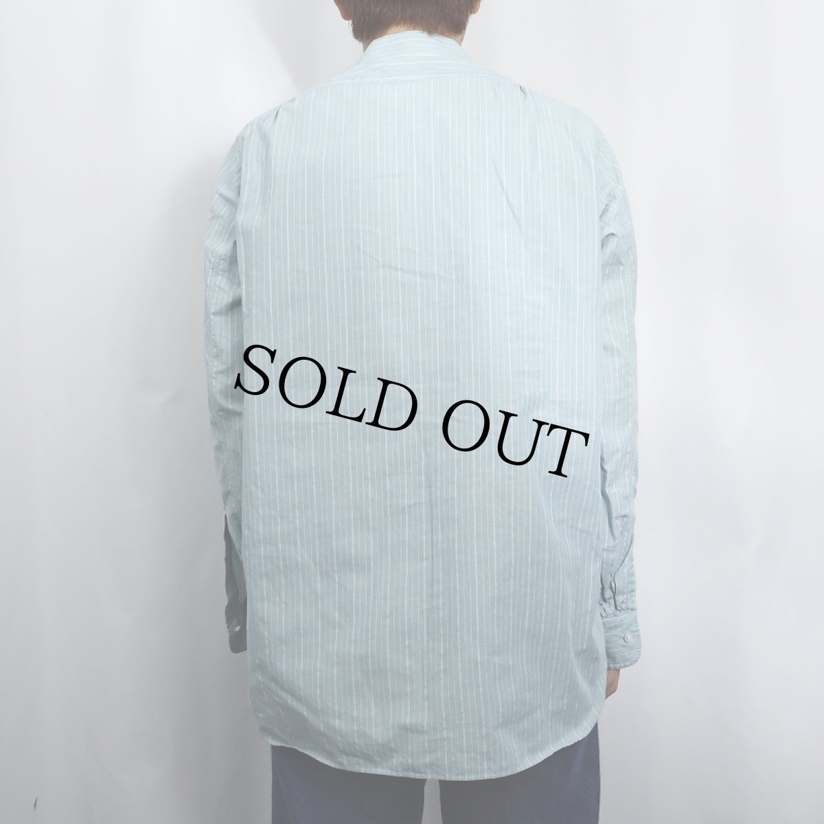 画像3: 50's〜 マチ付き ストライプ柄 コットンシャツ (3)