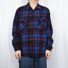 画像3: 90's PENDLETON チェック柄 ウールシャツ L (3)