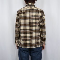 画像3: 70's PENDLETON USA製 チェック柄 ウールオープンカラーシャツ S (3)