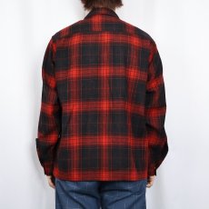 画像3: 60's Woolmaster オンブレーチェック柄 ウールオープンカラーシャツ M (3)