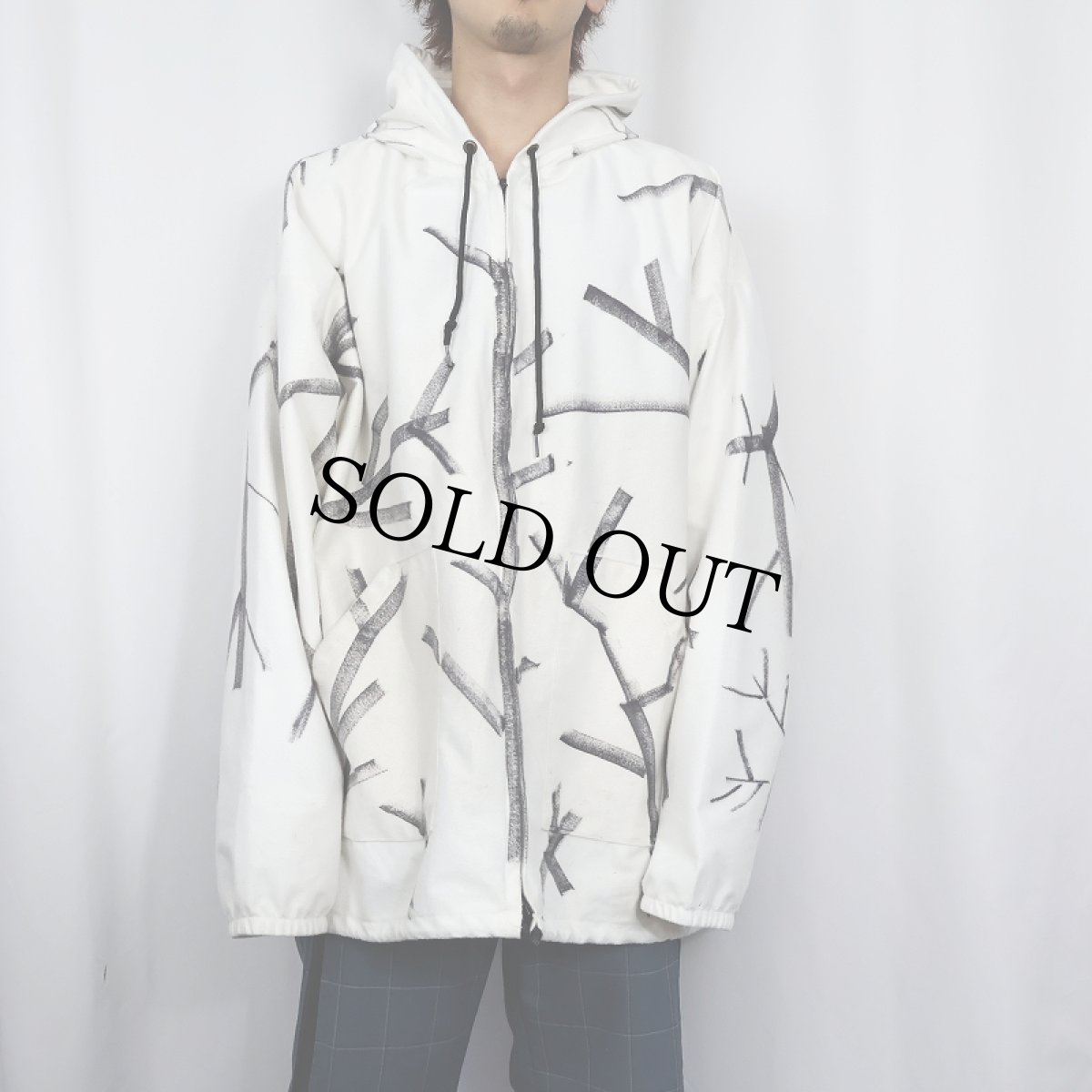 画像2: 90's Cabela's USA製 ハンドペイント ジップパーカー XL (2)