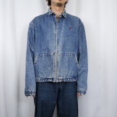 画像2: 80's POLO Ralph Lauren USA製 ロゴ刺繍 デニムスイングトップ M (2)