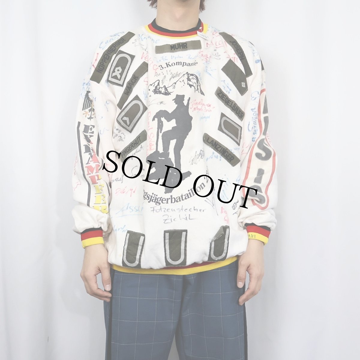 画像3: "Gebirgsjagerbataillon 232" ドイツ軍 第232山岳猟兵大隊 パッチ&ハンドペイント スウェット XL (3)