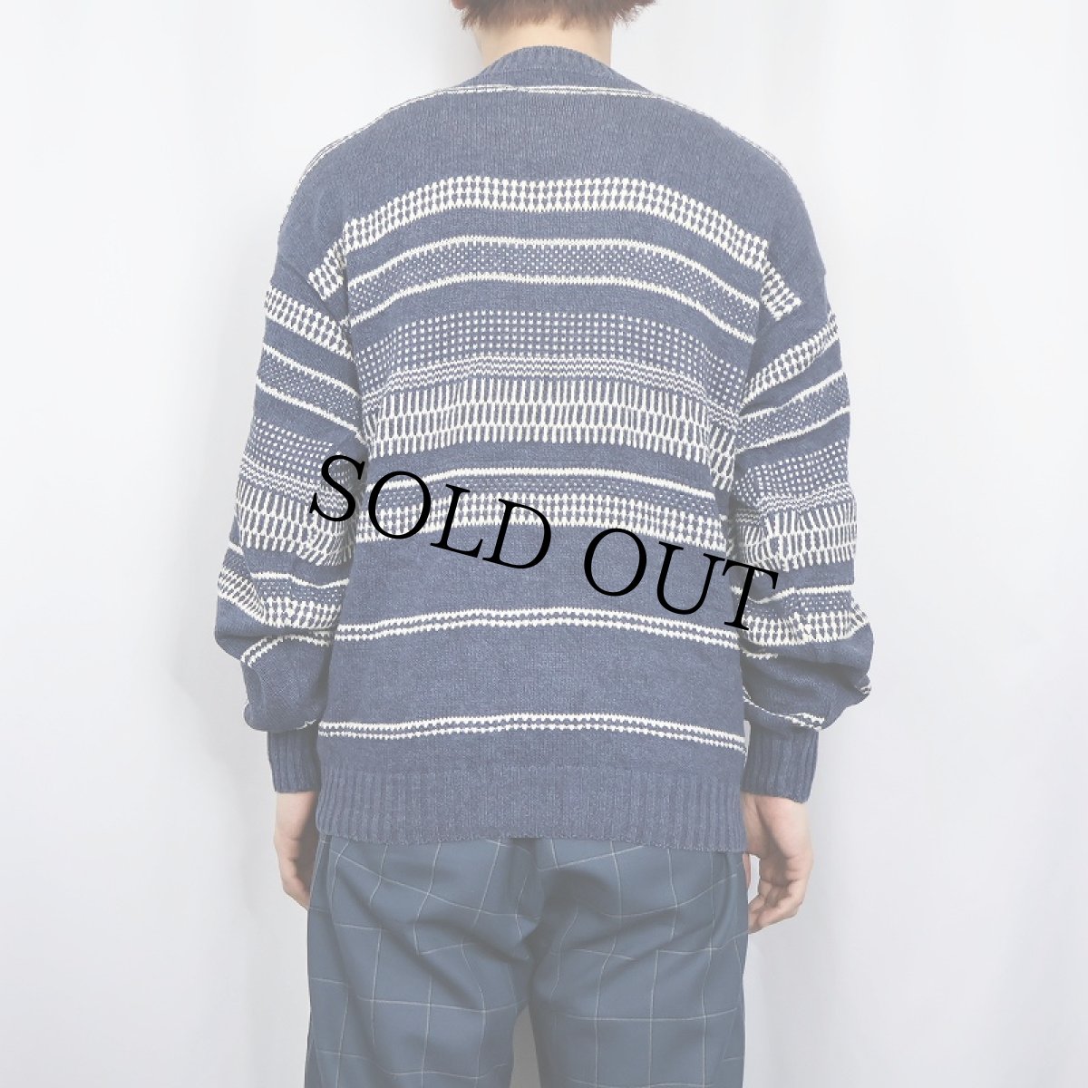 画像3: 90's JANTZEN USA製 柄編み コットンニットセーター M (3)