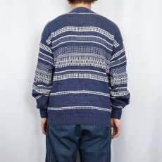 画像3: 90's JANTZEN USA製 柄編み コットンニットセーター M (3)