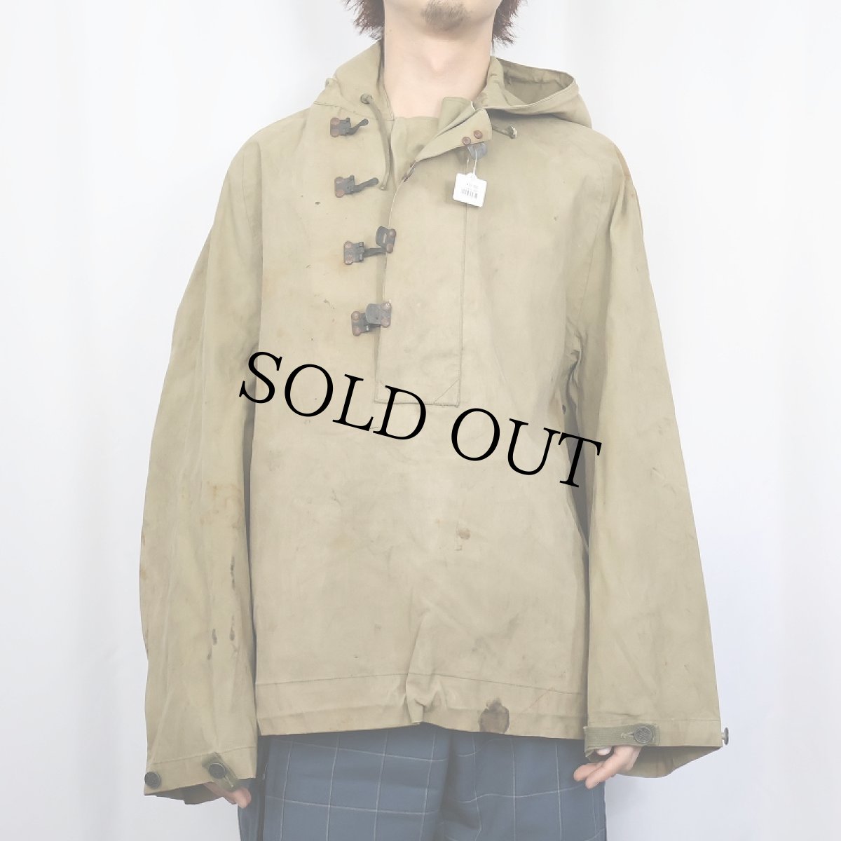 画像2: 40's U.S.NAVY デッキレインパーカー (2)