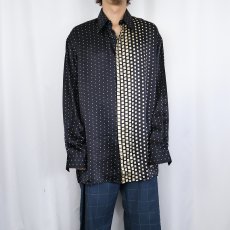 画像3: Genelli 総柄 シルクシャツ L (3)