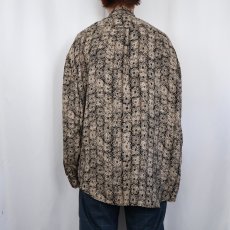 画像3: 90's PERRY ELLIS 総柄 シルクシャツ XL (3)