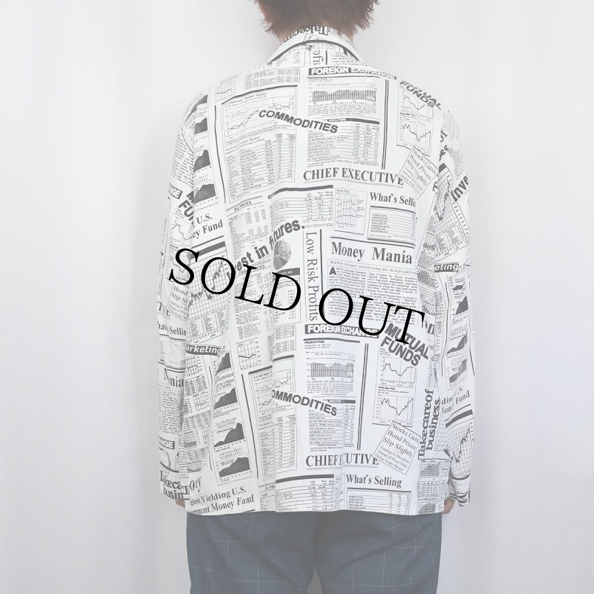 画像3: VARSITY ニュースペーパー柄 パジャマシャツ (3)