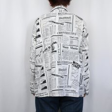 画像3: VARSITY ニュースペーパー柄 パジャマシャツ  (3)